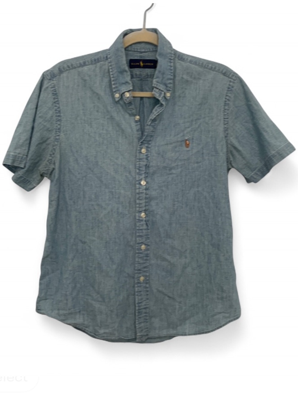 Ralph Lauren Light Blue Short-Sleeve Chambray Button-Down Shirt